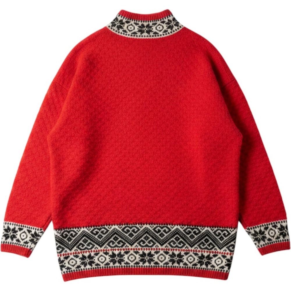 Gap Red Nordic Fair Isle Knit Sweater Mock Neck Vintage Style Large